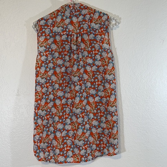 Pleione Crepe Tie Neck Blouse Floral Sleeveless - Picture 5 of 8